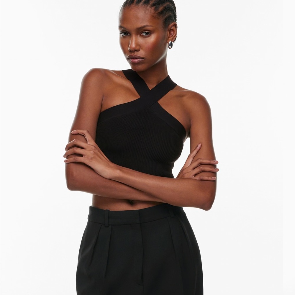 Black Cross-Strap Women's Top